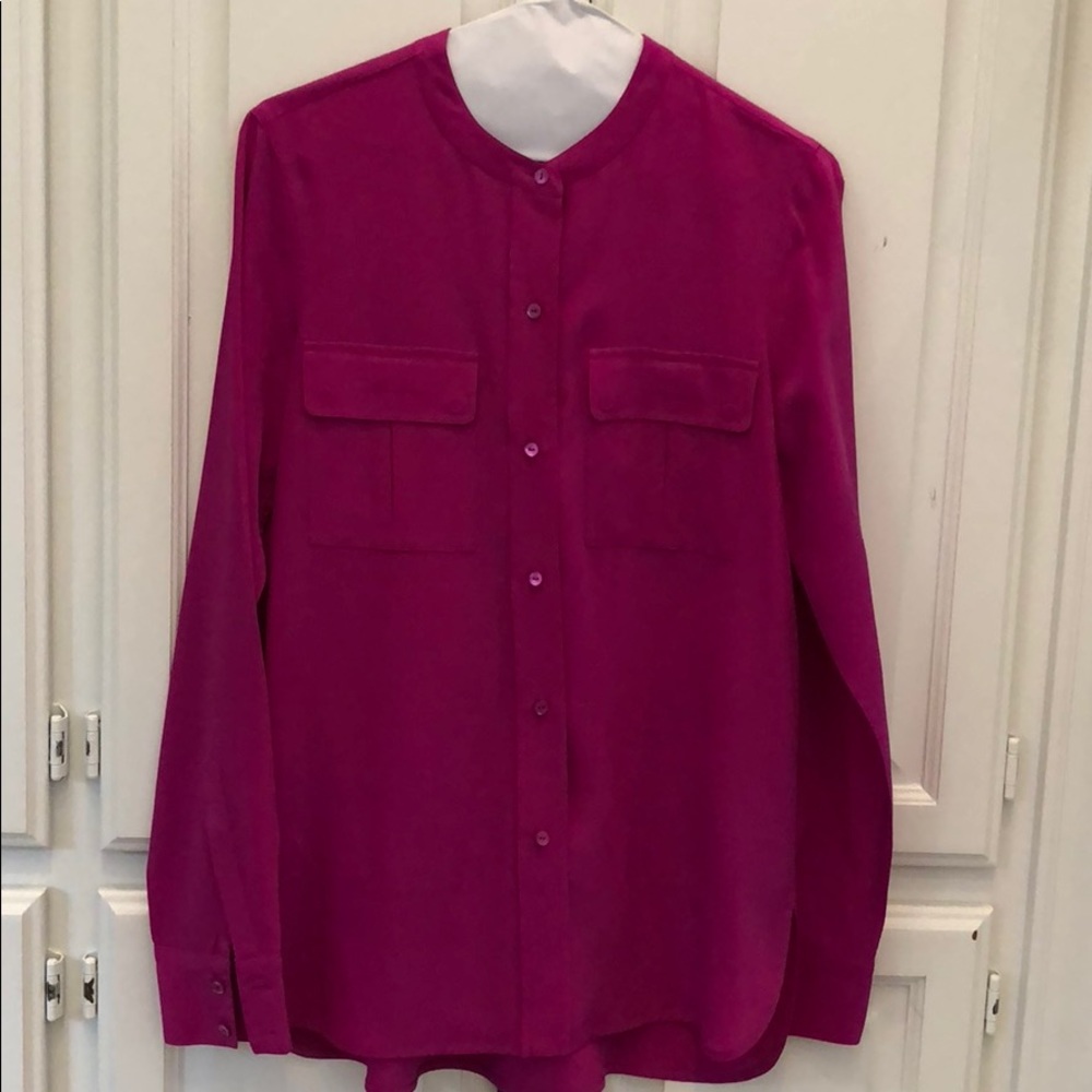 Vince Magenta Silk Tunic Size 4